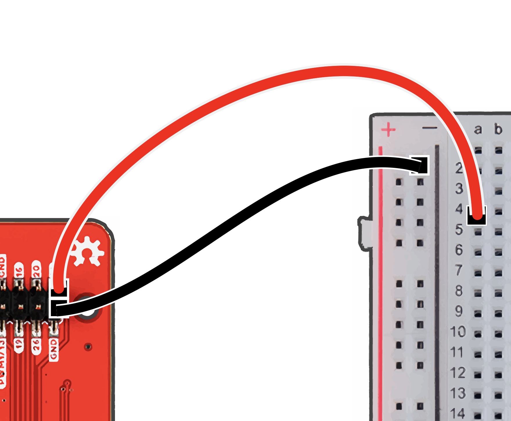 pHAT to Breadboard Close Up