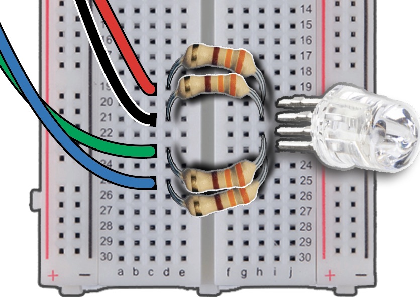 Blue Wire to Breadboard